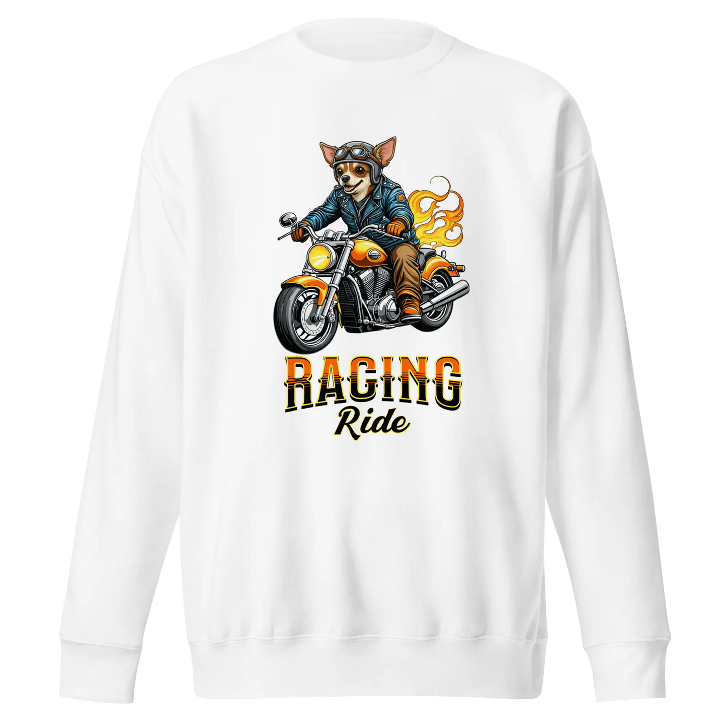 Racing Ride Chihuahua Sweatshirt - Motorcycle Dog Lover Gift. - PrintsDog