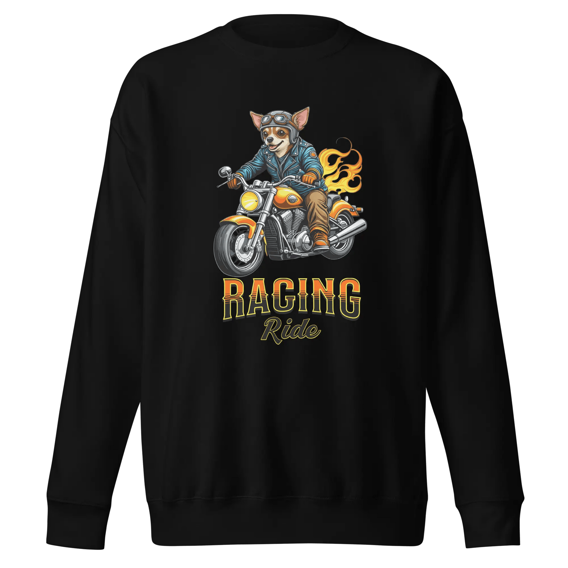 Racing Ride Chihuahua Sweatshirt - Motorcycle Dog Lover Gift. - PrintsDog