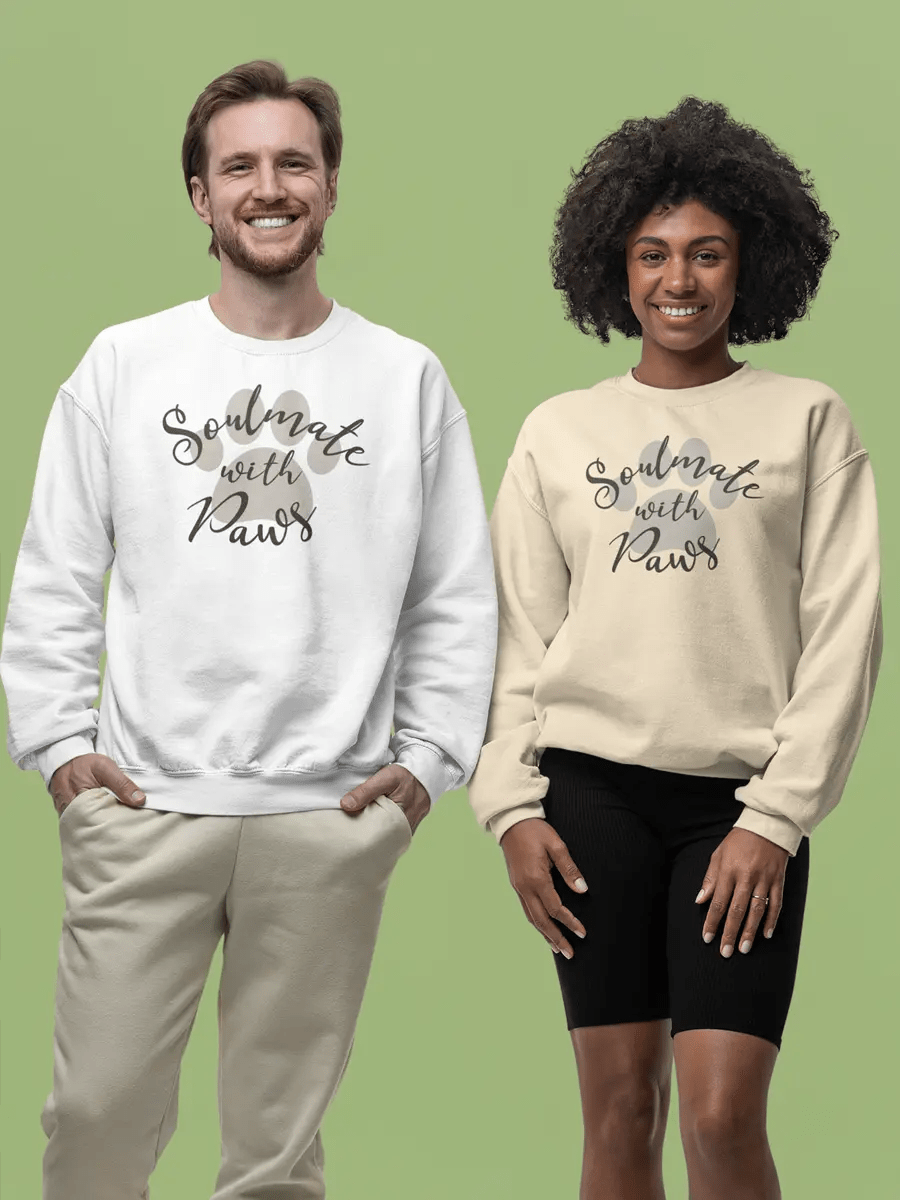 Soulmate with Paws Sweatshirt - Heartwarming Gift for Dog Lovers - PrintsDog