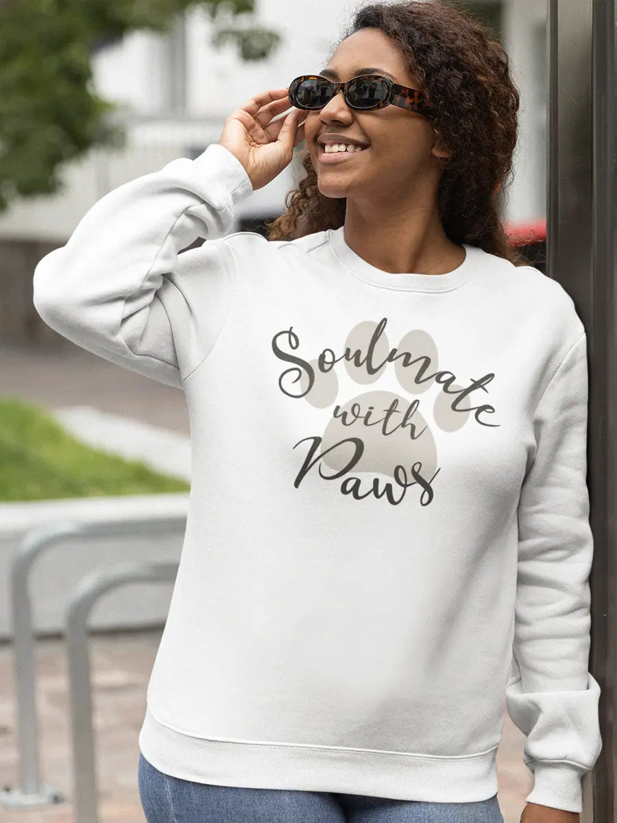Soulmate with Paws Sweatshirt - Heartwarming Gift for Dog Lovers - PrintsDog