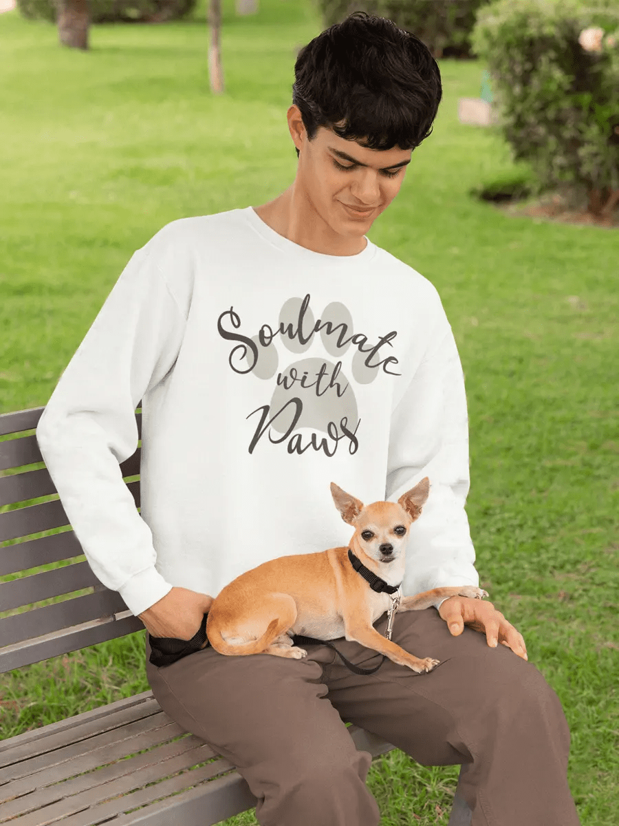 Soulmate with Paws Sweatshirt - Heartwarming Gift for Dog Lovers - PrintsDog