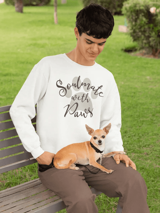 Soulmate with Paws Sweatshirt - Heartwarming Gift for Dog Lovers - PrintsDog