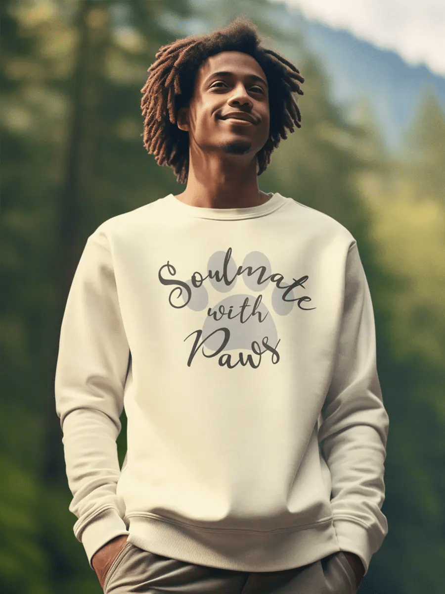 Soulmate with Paws Sweatshirt - Heartwarming Gift for Dog Lovers - PrintsDog