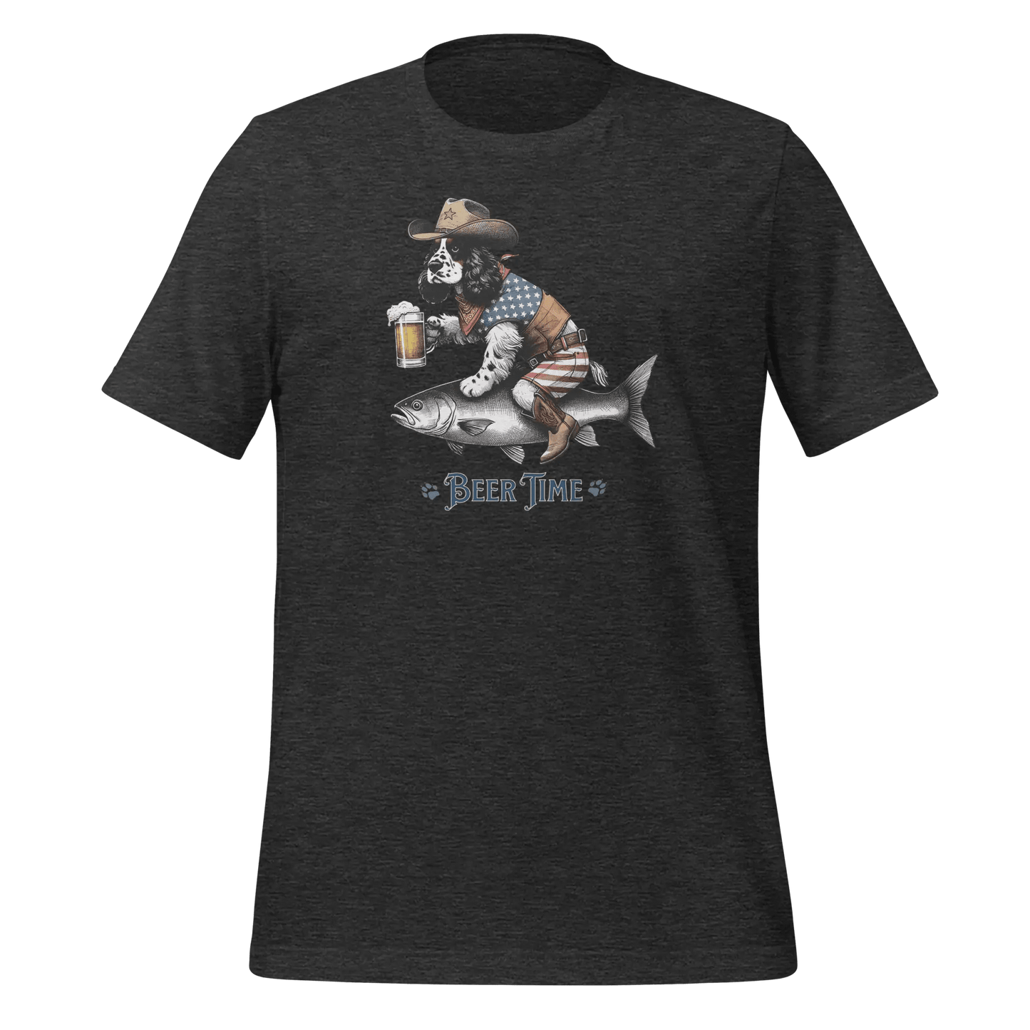 Spaniel T-Shirt - "Beer Time" Cowboy Dog Lover Tee. - PrintsDog