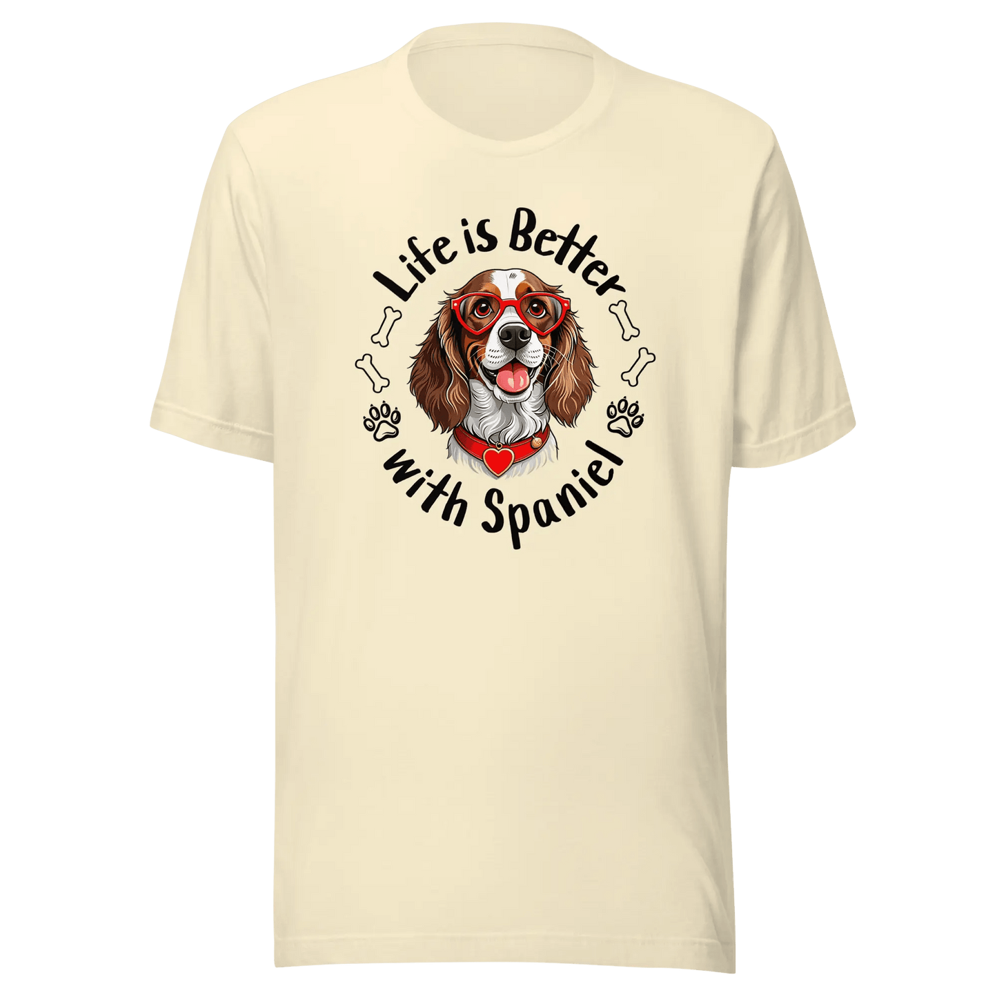 Spaniel T-Shirt - "Life Is Better with Spaniel" Dog Lover Tee - PrintsDog