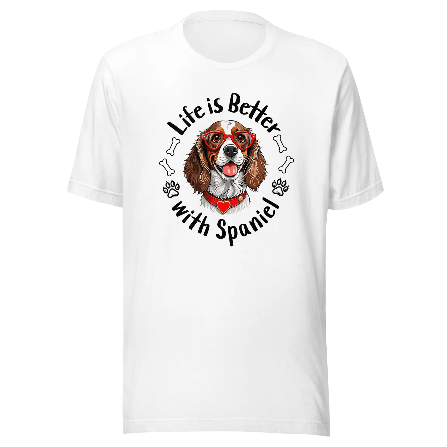 Spaniel T-Shirt - "Life Is Better with Spaniel" Dog Lover Tee - PrintsDog