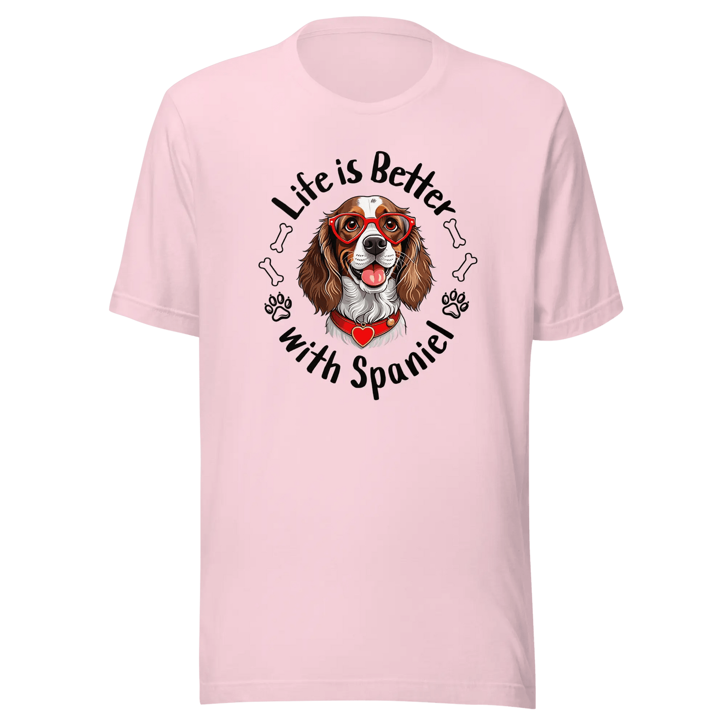 Spaniel T-Shirt - "Life Is Better with Spaniel" Dog Lover Tee - PrintsDog
