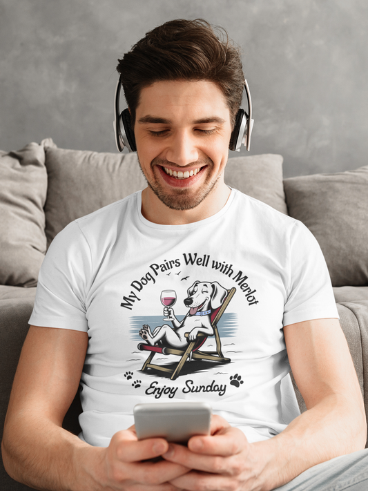 My Dog Pairs Well with Merlot T-Shirt.