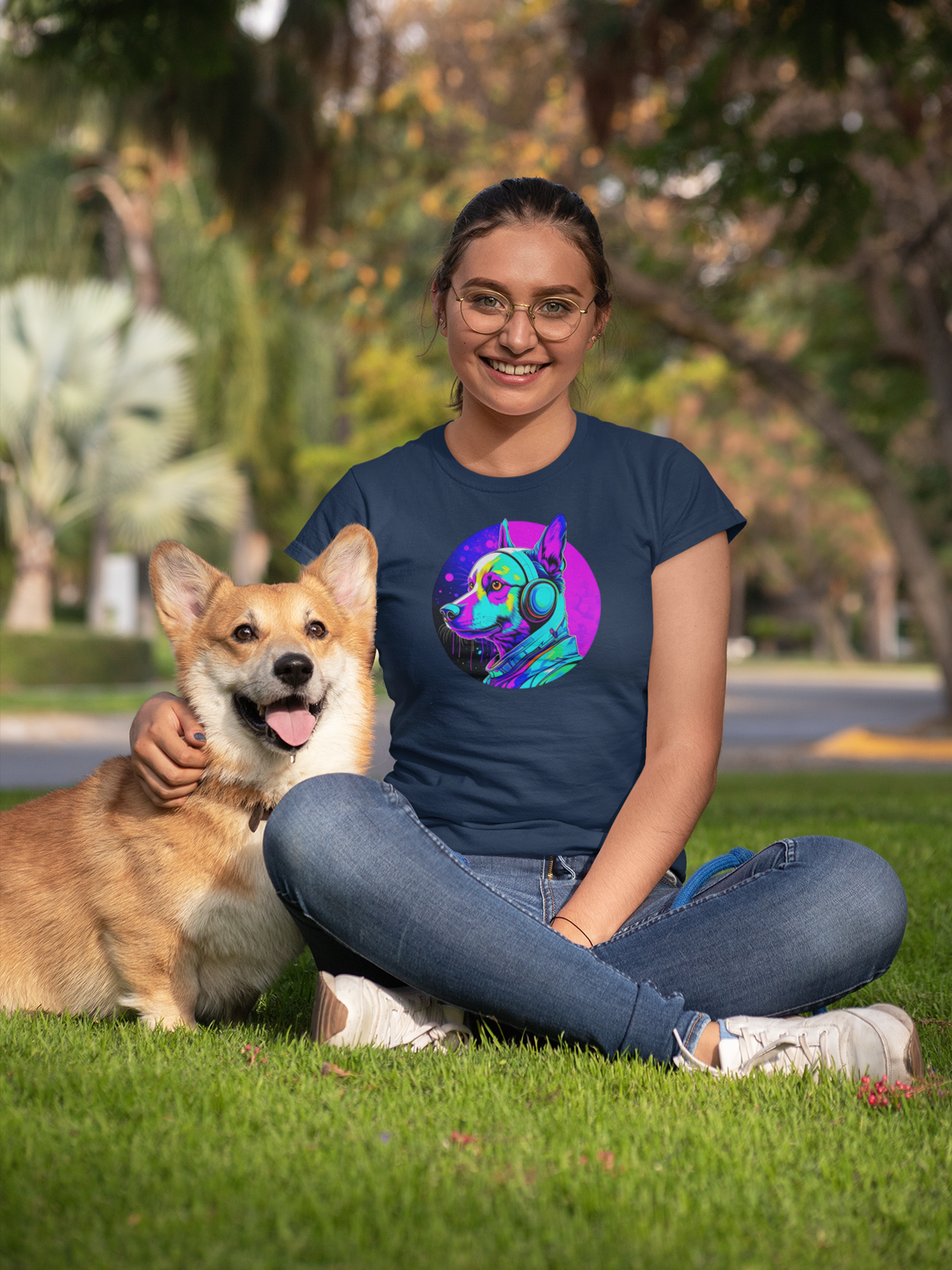 Colorful Dog T-Shirt.