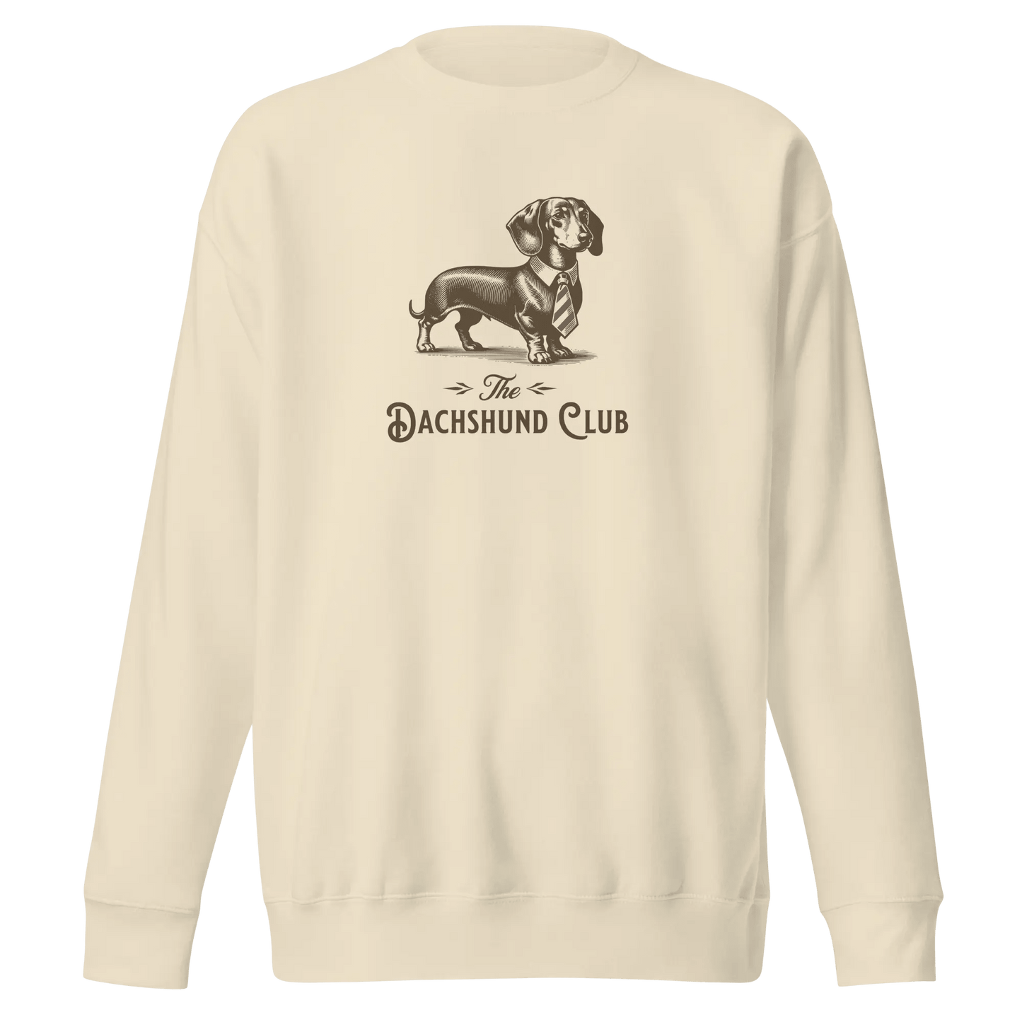 The Dachshund Club Sweatshirt - Vintage Dachshund in Tie Gift for Dachshund Lovers - PrintsDog