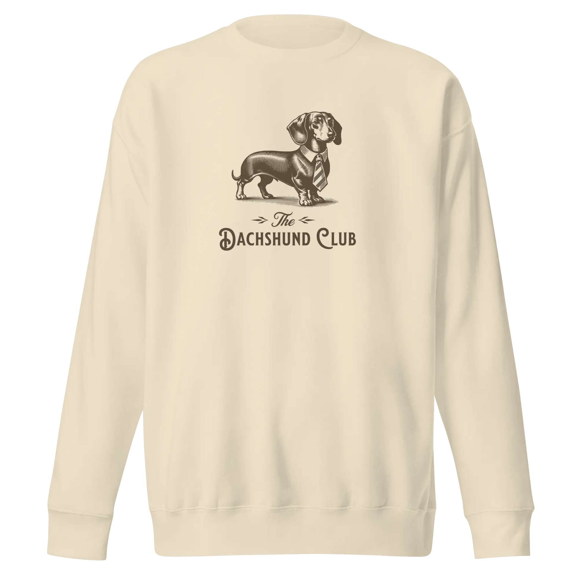 The Dachshund Club Sweatshirt - Vintage Dachshund in Tie Gift for Dachshund Lovers - PrintsDog