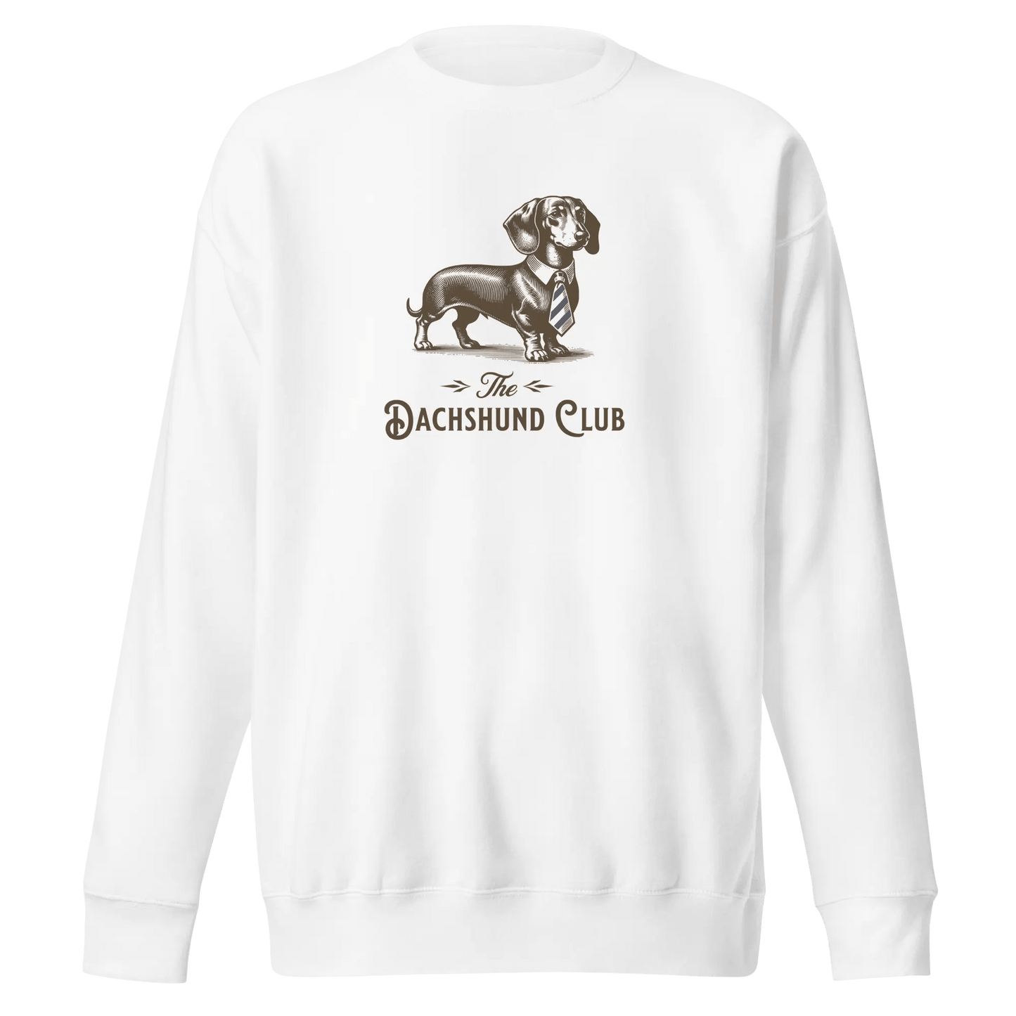 The Dachshund Club Sweatshirt - Vintage Dachshund in Tie Gift for Dachshund Lovers - PrintsDog