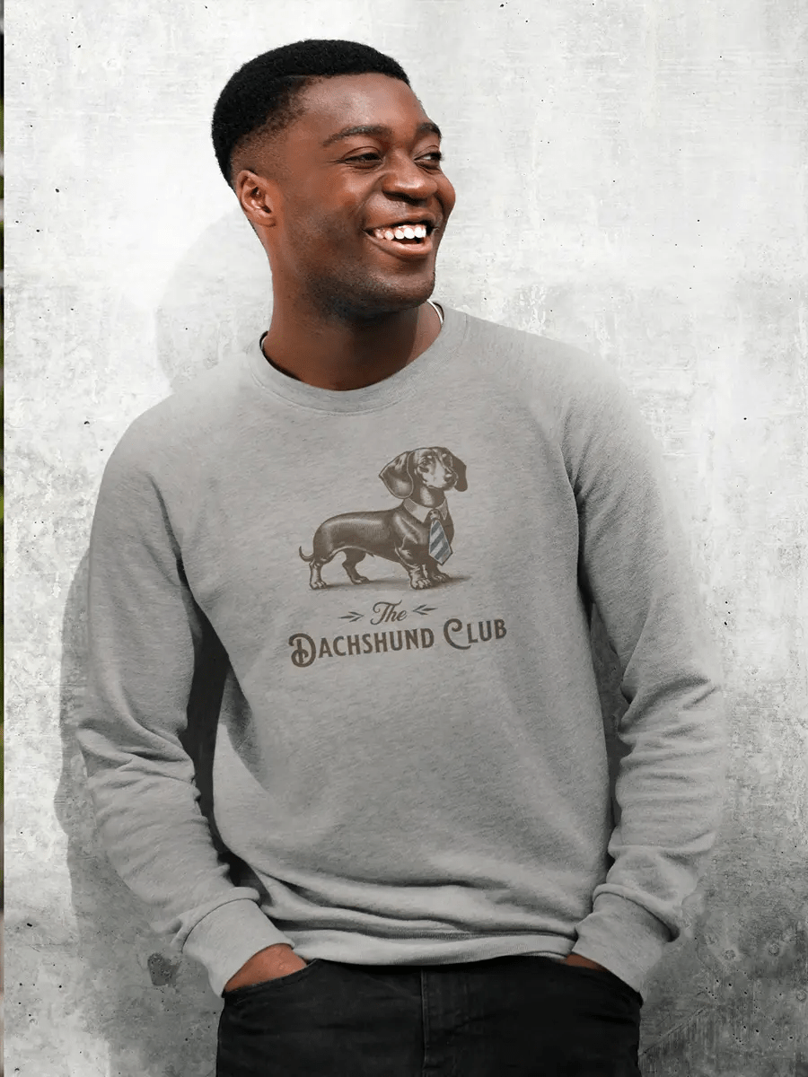 The Dachshund Club Sweatshirt - Vintage Dachshund in Tie Gift for Dachshund Lovers - PrintsDog