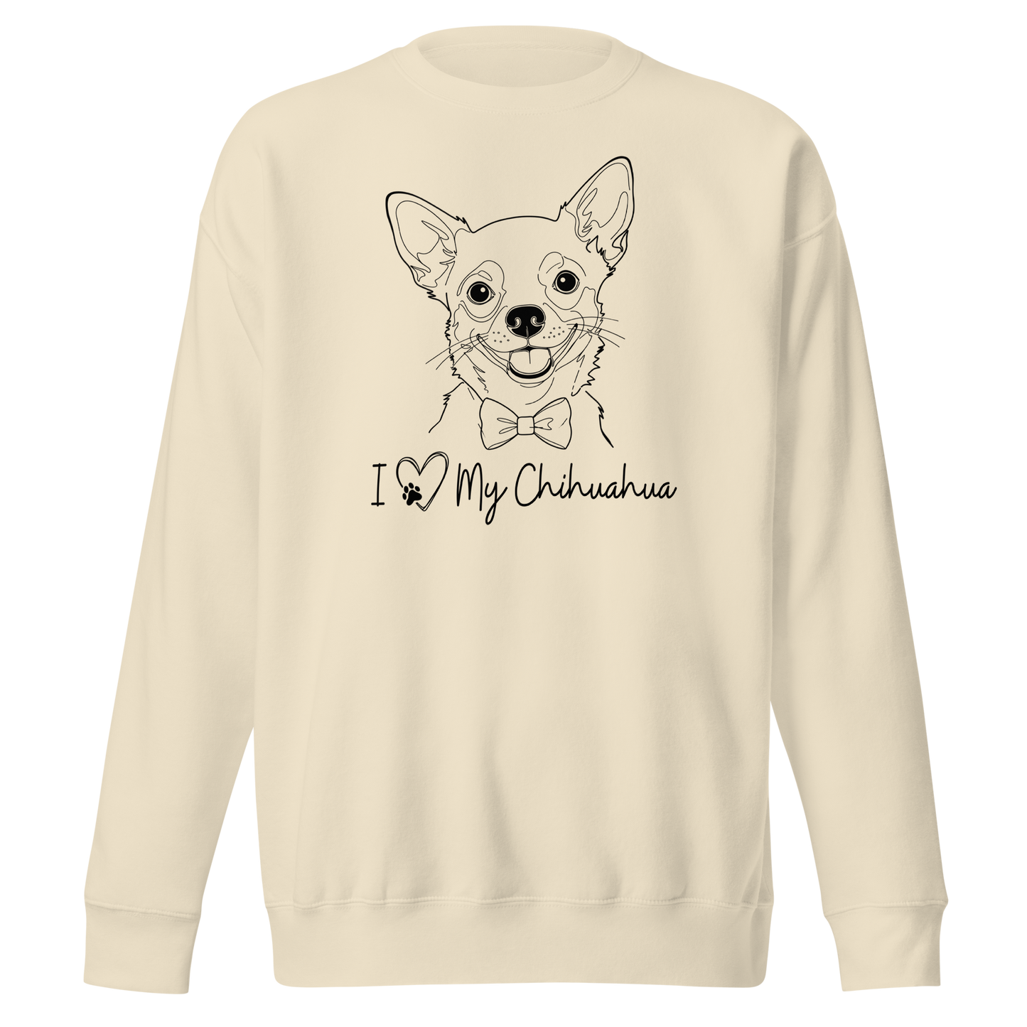 I Love My Chihuahua Sweatshirt – Minimal Line Art for Dog Lover.