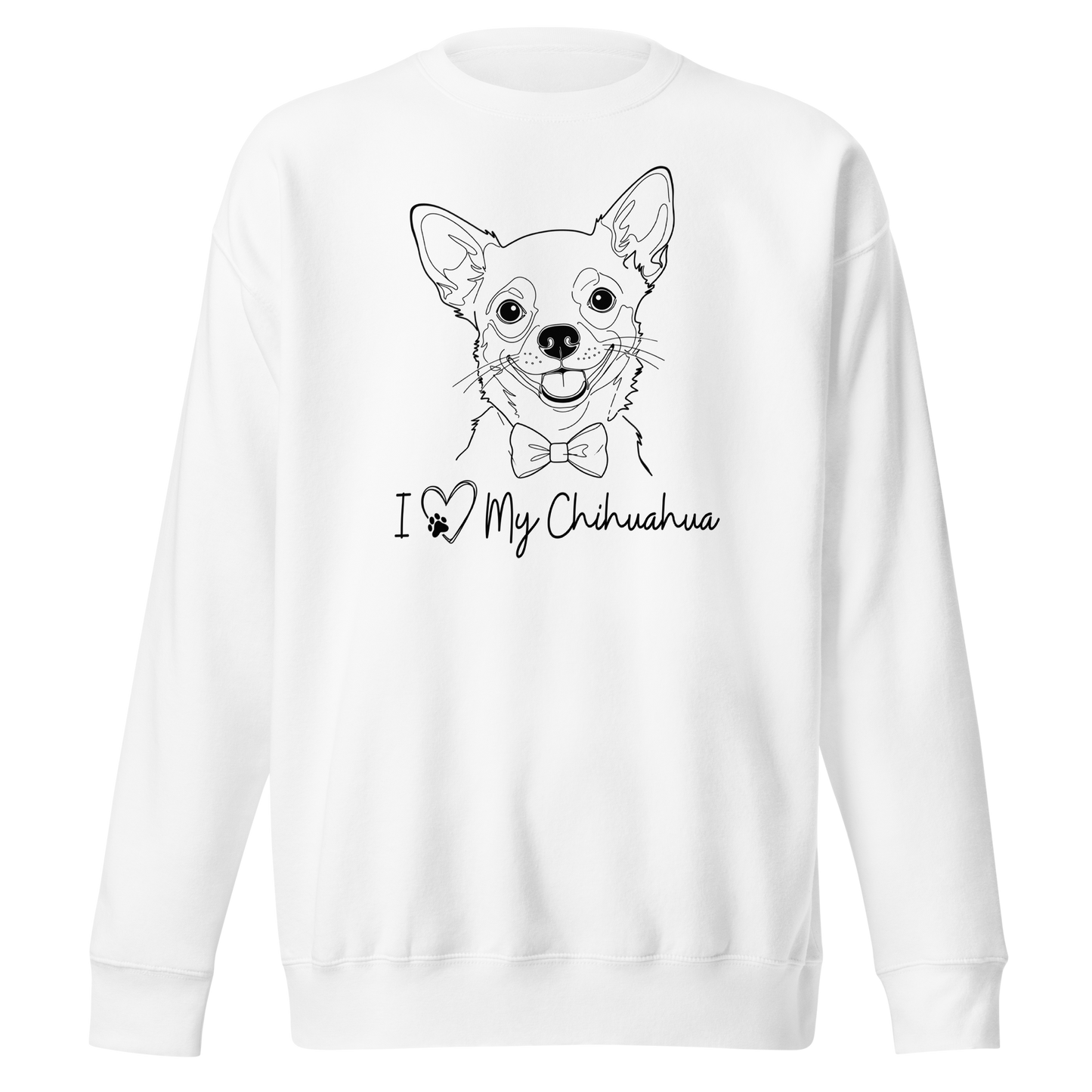 I Love My Chihuahua Sweatshirt – Minimal Line Art for Dog Lover.