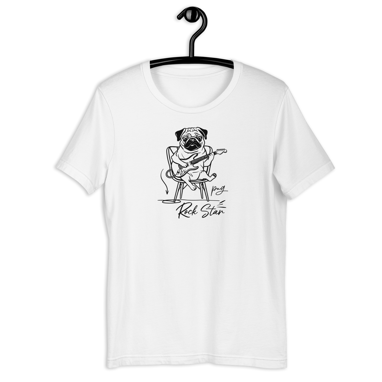 T-Shirt "Pug Rock Star".
