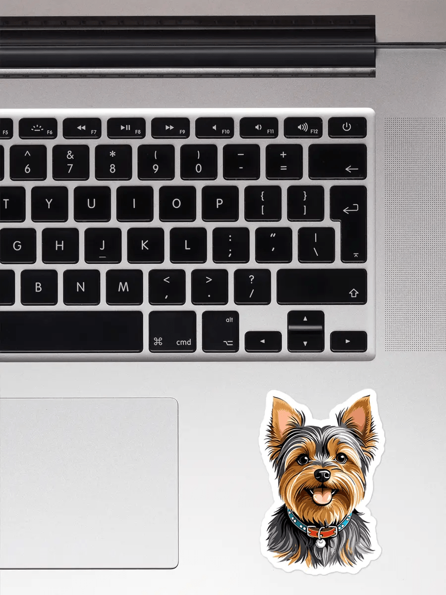 Yorkie Sticker - Waterproof Yorkshire Terrier Vinyl Decal for Laptop & Water Bottle. - PrintsDog