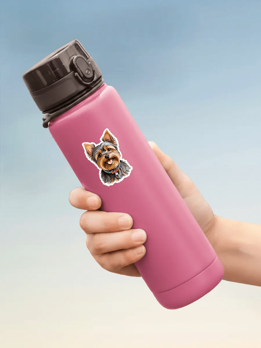 Yorkie Sticker - Waterproof Yorkshire Terrier Vinyl Decal for Laptop & Water Bottle. - PrintsDog