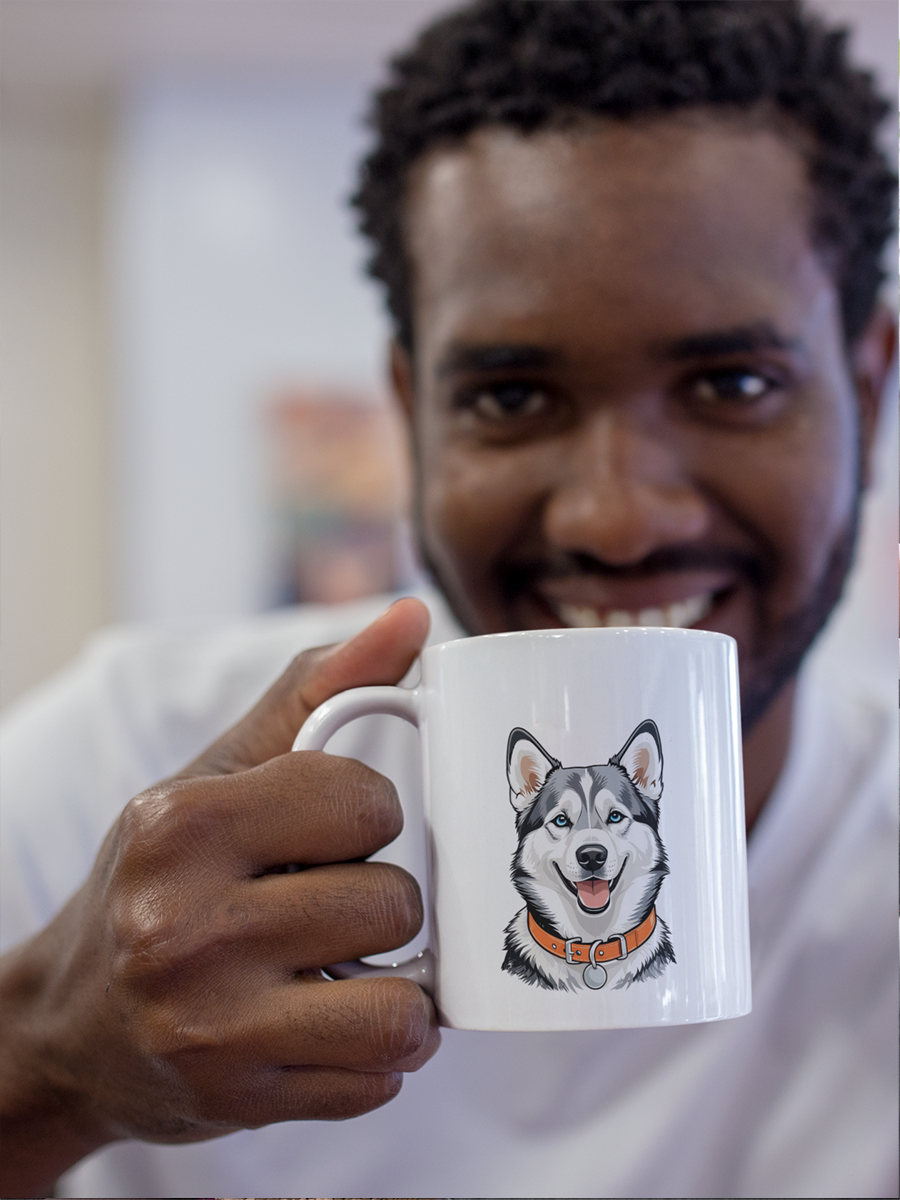 Husky Mug – Cute Ceramic Dog Lover Cup.